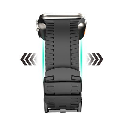 Godt Metal Og Silikone Universal Rem passer til Apple Smartwatch - Grøn#serie_6