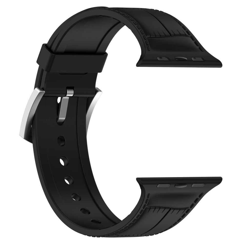 Yndigt Metal Og Silikone Universal Rem passer til Apple Smartwatch - Sort#serie_4