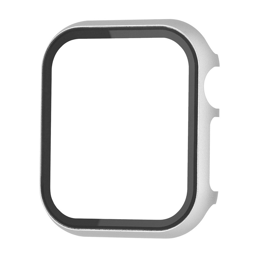 Super Fed Universal Cover med Skærmbeskytter i Metal og Hærdet Glas passer til Apple Smartwatch - Sølv#serie_2