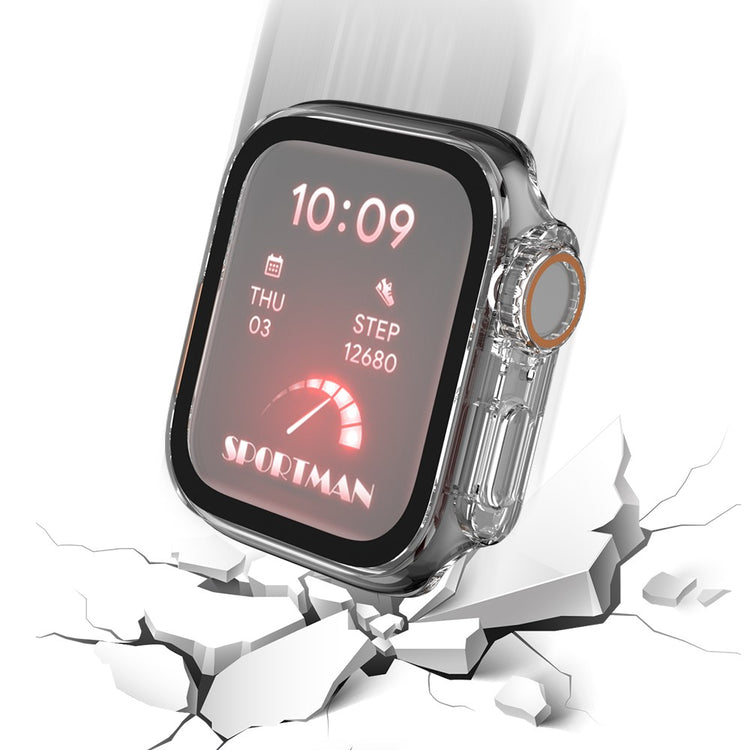 Vildt Godt Universal Cover med Skærmbeskytter i Plastik og Hærdet Glas passer til Apple Smartwatch - Gennemsigtig#serie_4