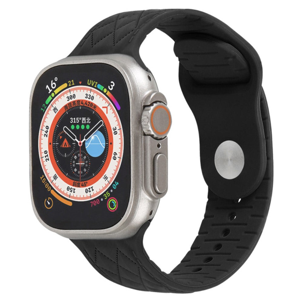 Mega Godt Silikone Universal Rem passer til Apple Smartwatch - Sort#serie_7