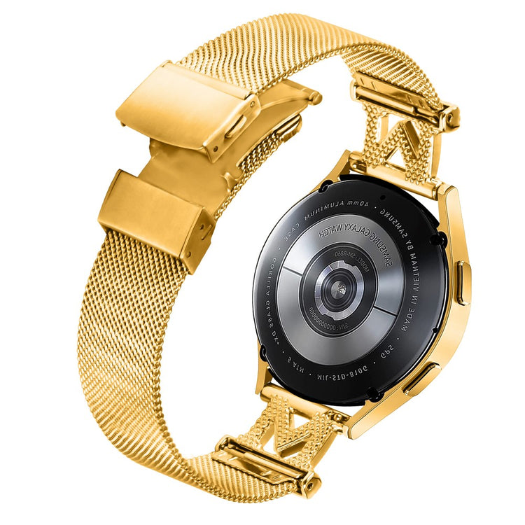 Meget Holdbart Metal Og Rhinsten Universal Rem passer til Smartwatch - Guld#serie_1