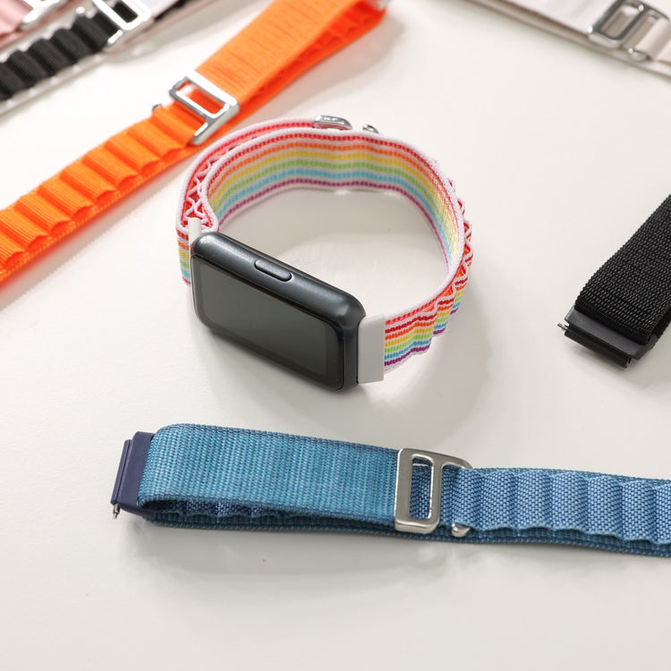 Helt Vildt Nydelig Nylon Rem passer til Huawei Band 7 - Sort#serie_6