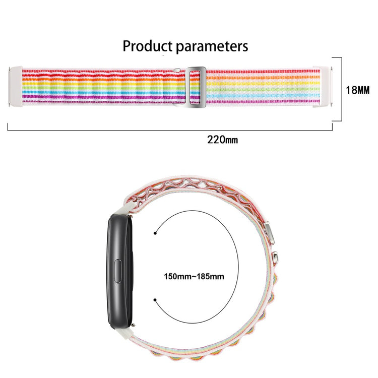 Helt Vildt Nydelig Nylon Rem passer til Huawei Band 7 - Sort#serie_6