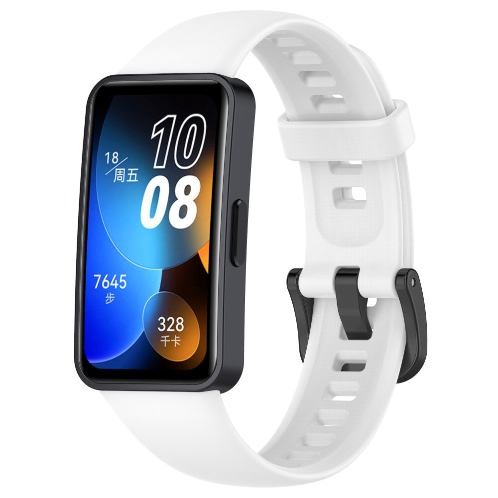 Vildt Elegant Silikone Rem passer til Huawei Band 8 - Hvid#serie_11