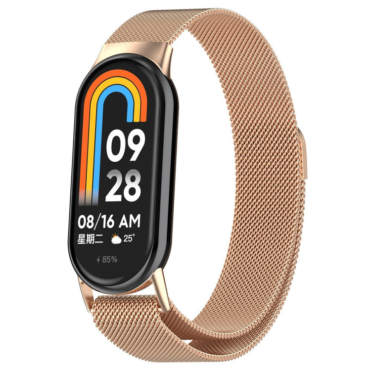 Vildt Nydelig Metal Rem passer til Xiaomi Smart Band 8 - Guld#serie_4