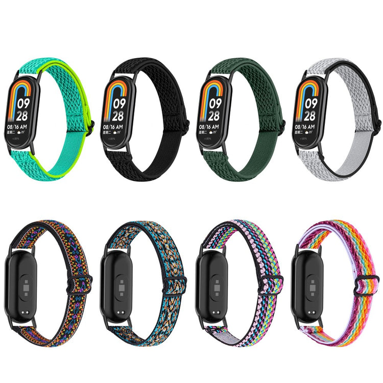 Mega Komfortabel Nylon Rem passer til Xiaomi Smart Band 8 - Sort#serie_4