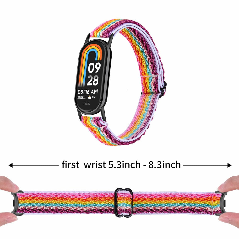 Mega Komfortabel Nylon Rem passer til Xiaomi Smart Band 8 - Brun#serie_8