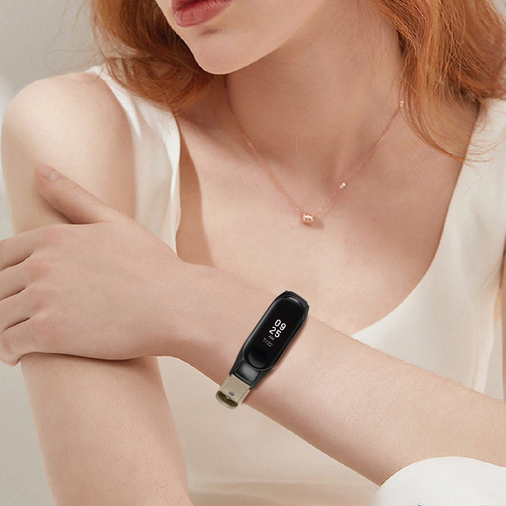 Mega Hårdfør Ægte Læder Rem passer til Xiaomi Smart Band 8 - Brun#serie_3