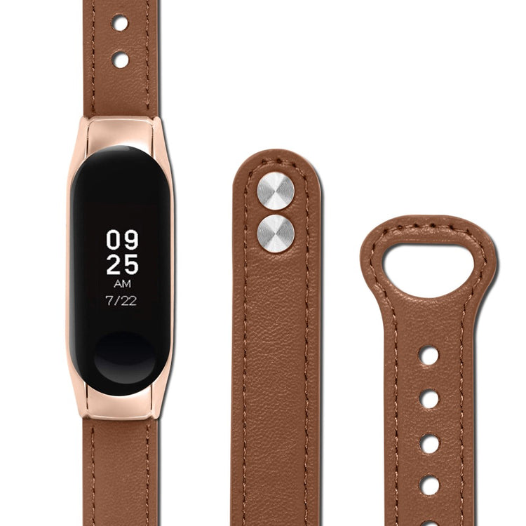 Mega Nydelig Ægte Læder Rem passer til Xiaomi Smart Band 8 - Brun#serie_11