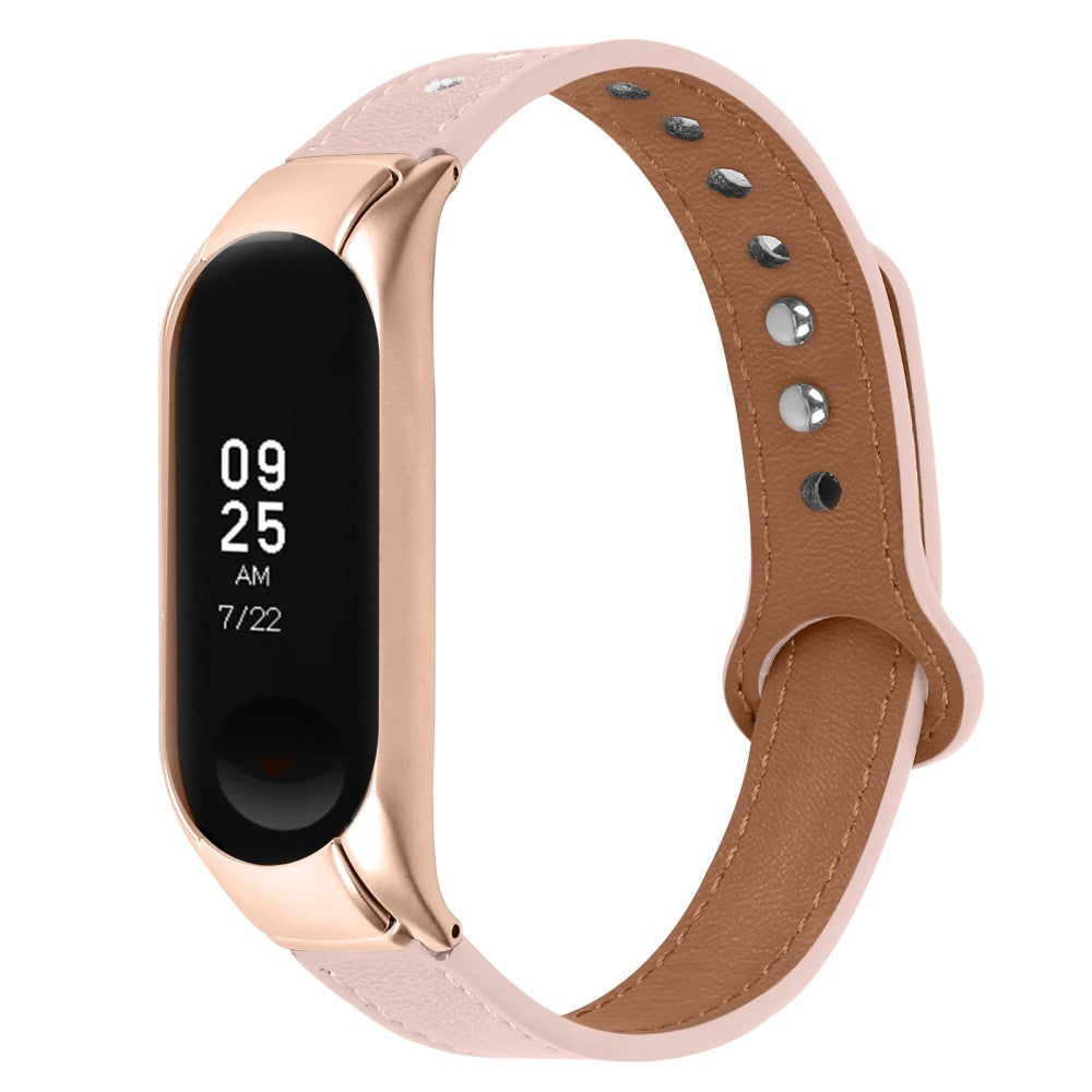 Mega Nydelig Ægte Læder Rem passer til Xiaomi Smart Band 8 - Pink#serie_4