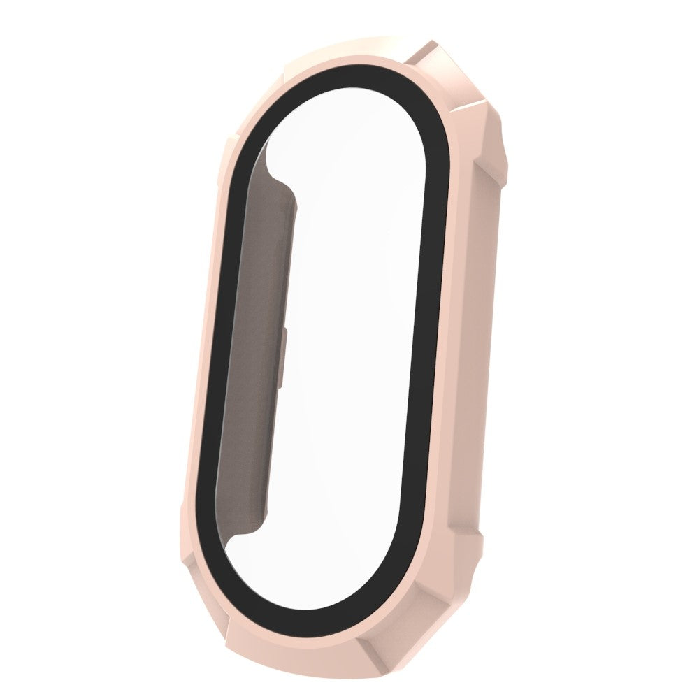 Super Fint Cover med Skærmbeskytter i Plastik og Hærdet Glas passer til Xiaomi Smart Band 8 - Pink#serie_1