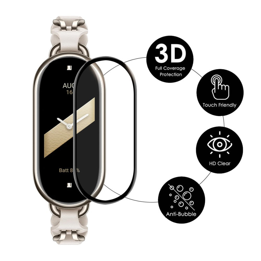 Silikone Skærmbeskytter passer til Xiaomi Smart Band 8 - Hvid#serie_2