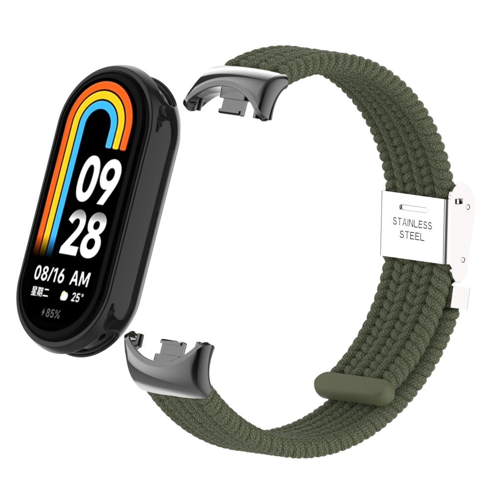 Meget Pænt Metal Og Nylon Rem passer til Xiaomi Smart Band 8 - Grøn#serie_13