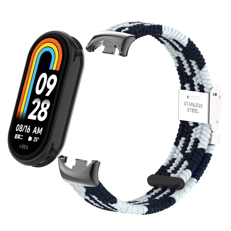 Meget Pænt Metal Og Nylon Rem passer til Xiaomi Smart Band 8 - Hvid#serie_21