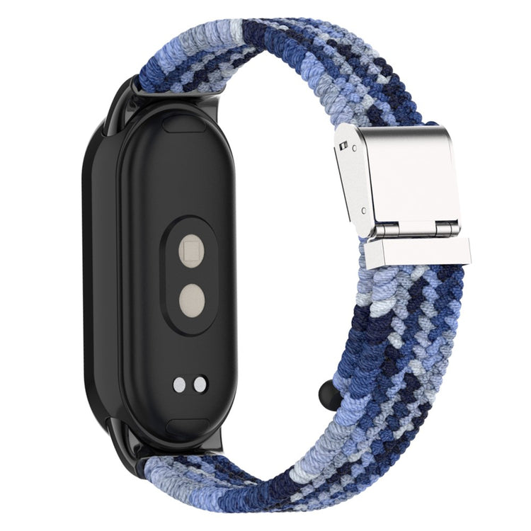 Meget Pænt Metal Og Nylon Rem passer til Xiaomi Smart Band 8 - Blå#serie_7