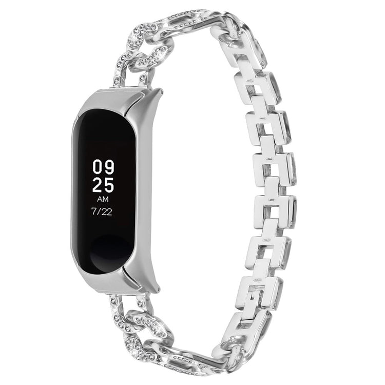 Elegant Metal Og Rhinsten Rem passer til Xiaomi Smart Band 8 - Sølv#serie_3