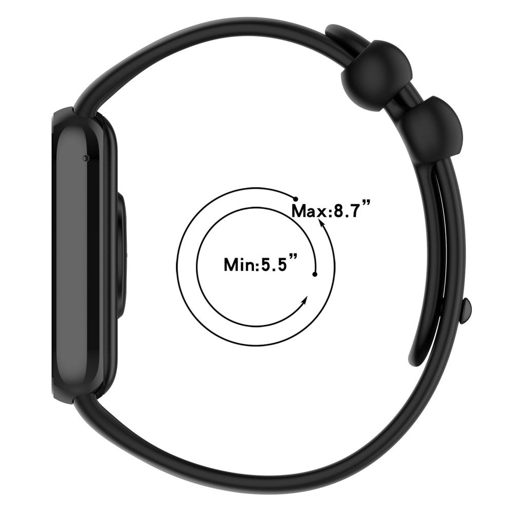 Vildt Hårdfør Silikone Rem passer til Xiaomi Smart Band 8 Pro - Sort#serie_1