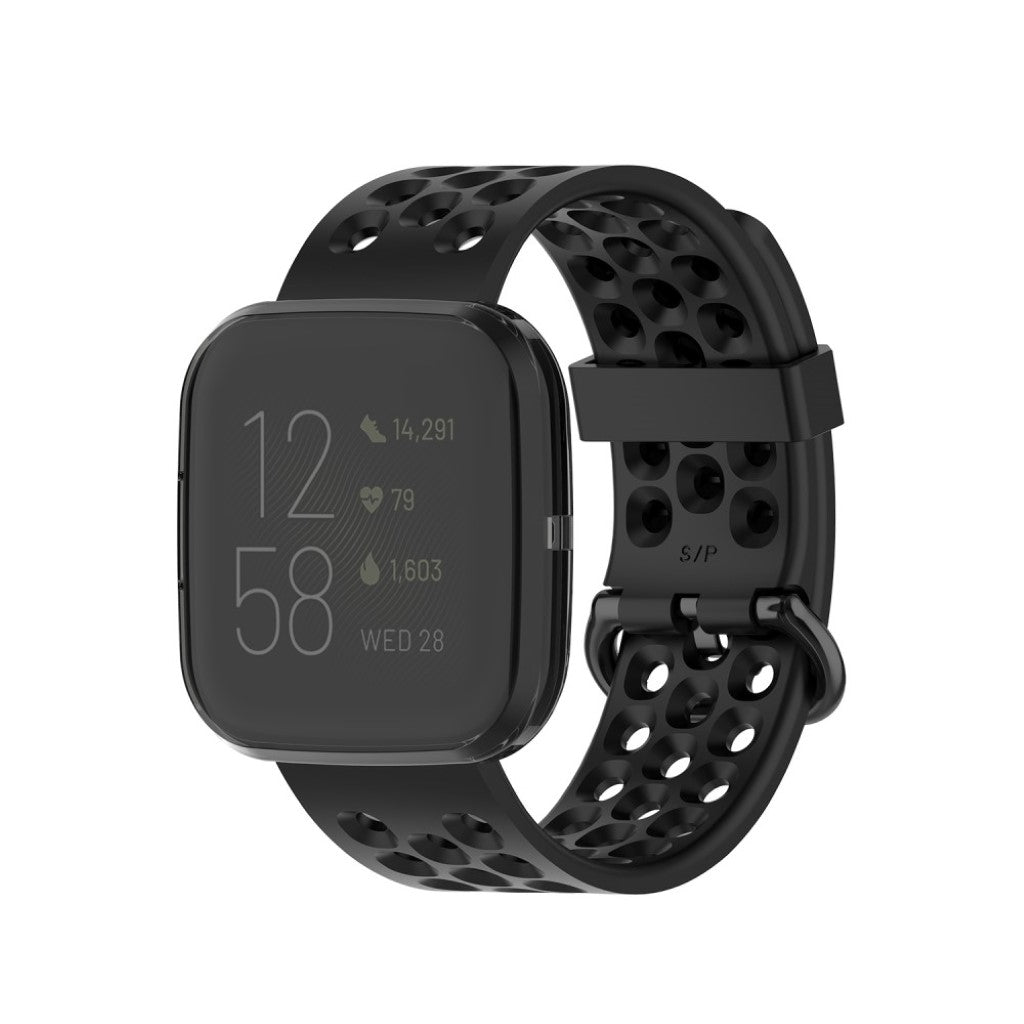 Meget Flot Fitbit Versa 2 Silikone Cover - Sort#serie_1