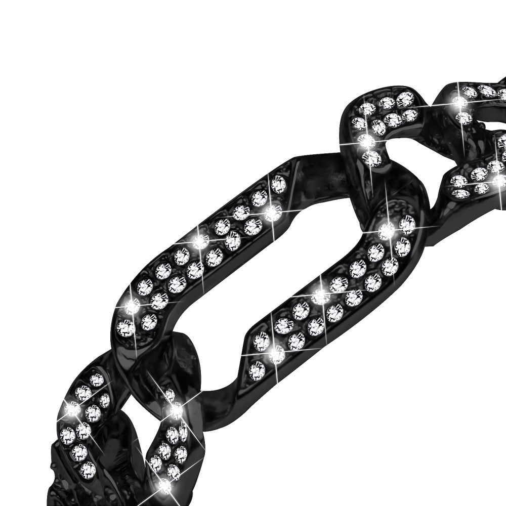 Rigtigt Hårdfør Metal Og Rhinsten Rem passer til Fitbit Luxe - Sort#serie_1