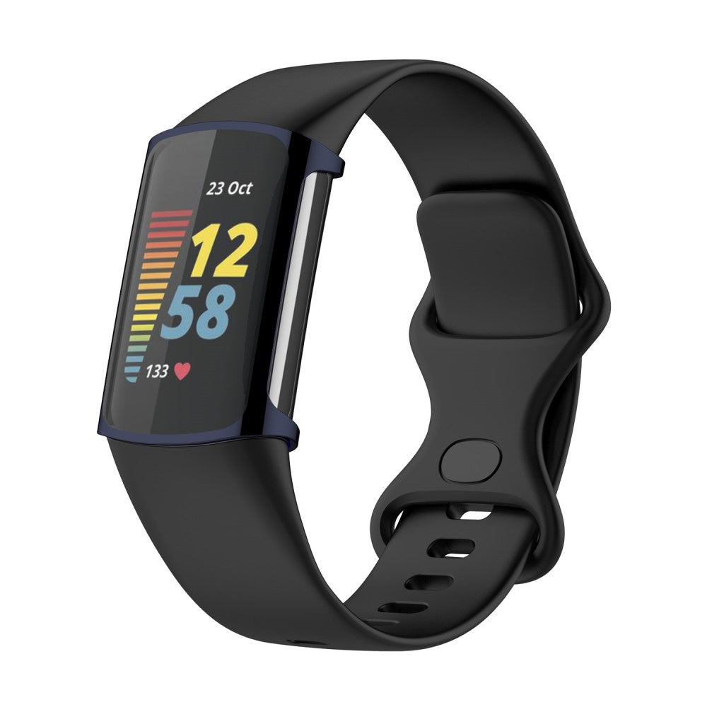 Fed Silikone Cover til Fitbit Charge 5 - Blå#serie_2