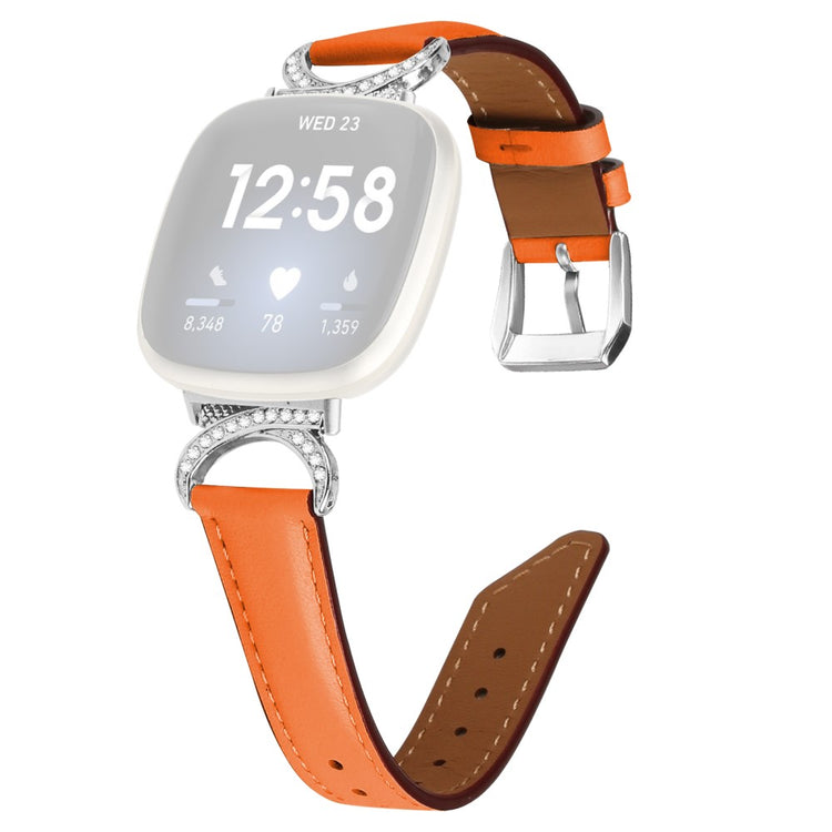 Super Godt Kunstlæder Universal Rem passer til Fitbit Smartwatch - Orange#serie_1