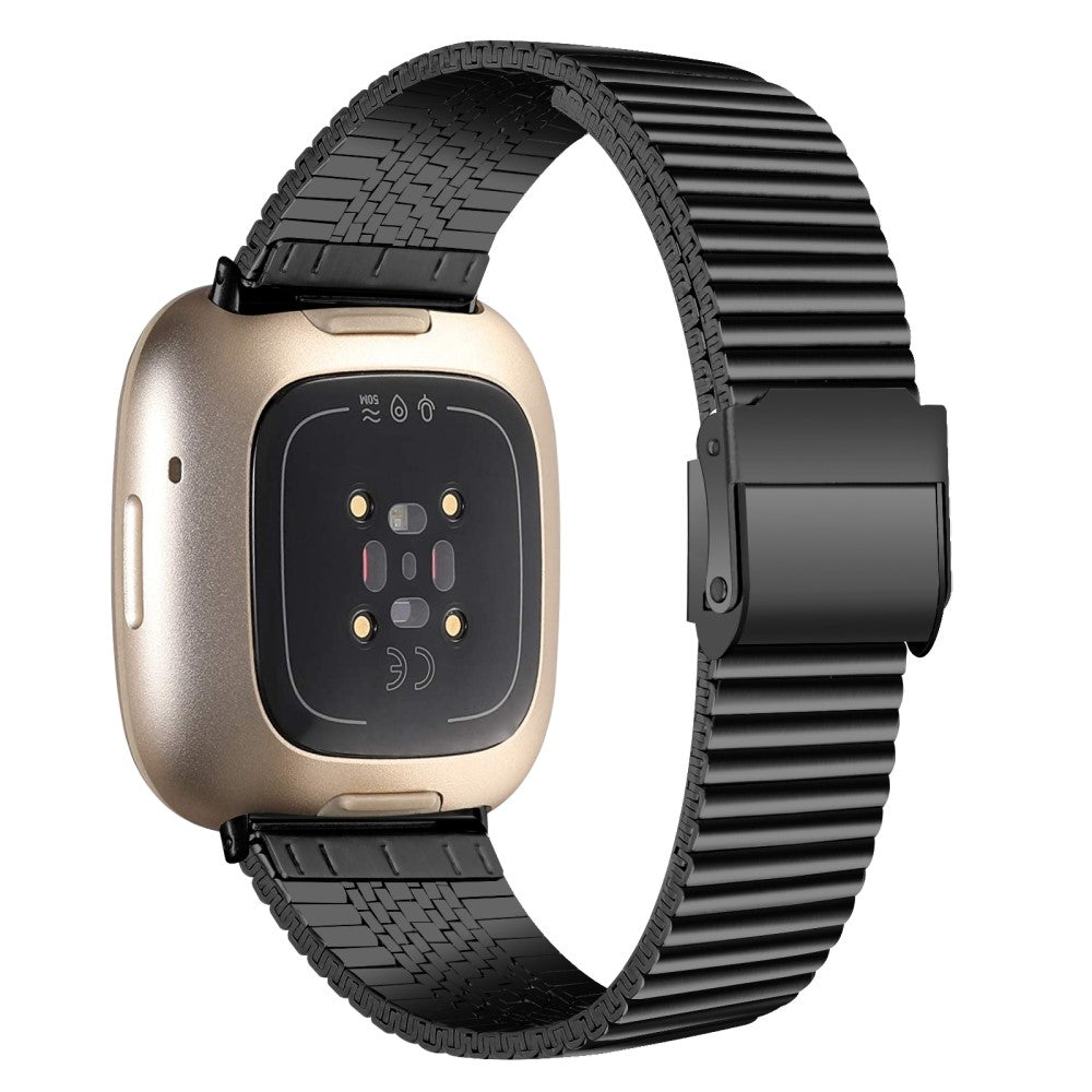 Yndigt Metal Universal Rem passer til Fitbit Sense 2 / Fitbit Versa 4 - Sort#serie_2