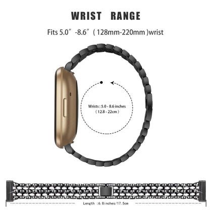 Metal Og Rhinsten Universal Rem passer til Fitbit Sense 2 / Fitbit Versa 4 - Sort#serie_1