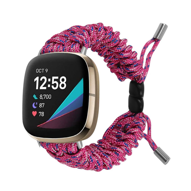 Fint Nylon Universal Rem passer til Fitbit Sense 2 / Fitbit Versa 4 - Pink#serie_4