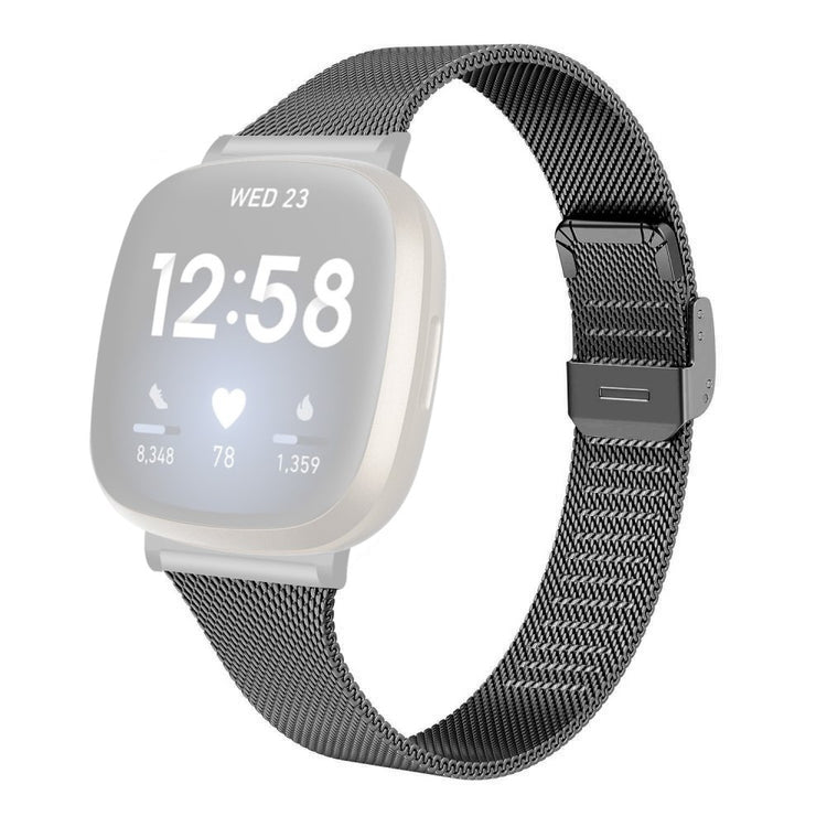 Stilren Metal Universal Rem passer til Fitbit Sense 2 / Fitbit Versa 4 - Sort#serie_3