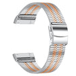 5 bead rhinestone stainless steel strap for Fitbit Sense 2 / Versa 4 - Silver / Rose Gold