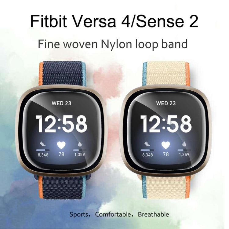 Kønt Nylon Universal Rem passer til Fitbit Versa 4 / Fitbit Sense 2 - Pink#serie_18