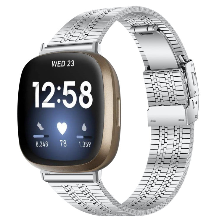 Stilren Metal Universal Rem passer til Fitbit Versa 4 / Fitbit Sense 2 - Sølv#serie_104