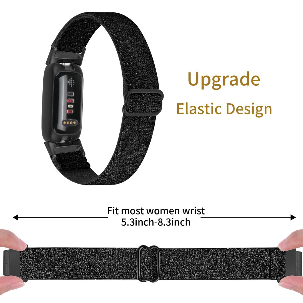 Mega Hårdfør Nylon Rem passer til Fitbit Inspire 3 - Sort#serie_9