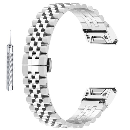 Sejt Metal Universal Rem passer til Garmin Smartwatch - Sølv#serie_044