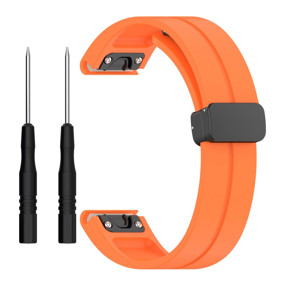 Udsøgt Metal Og Silikone Universal Rem passer til Smartwatch - Orange#serie_4