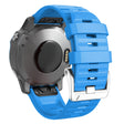 26mm silicone strap for Garmin watch with silver buckle - Sky Blue