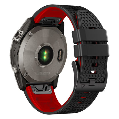 22mm dual-color honeycomb style silicone strap for Amazfit / Garmin / Coros watch - Black+Red#serie_5