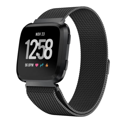 Pænt Fitbit Versa Metal Rem - Sort#serie_3