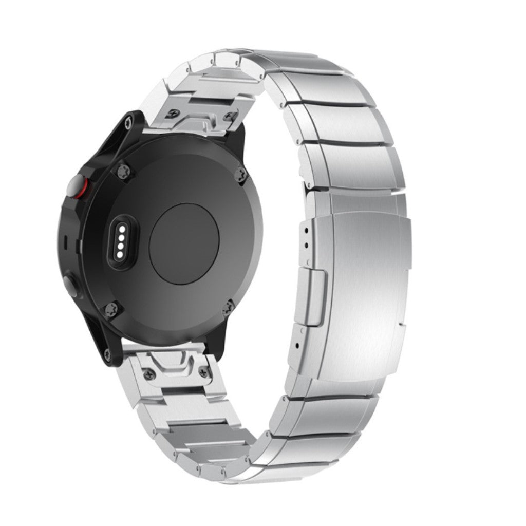 Slidstærk Garmin Fenix 5 Metal Rem - Sølv#serie_1