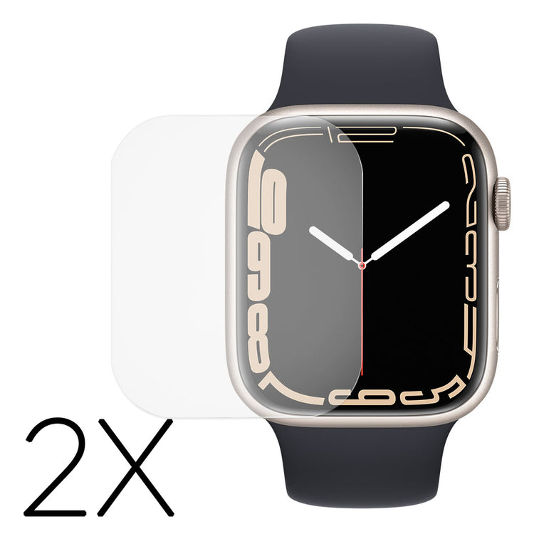 2stk Apple Watch Series 7 45mm Plastik  HD  3D Kurvet Skærmbeskytter - Gennemsigtig#serie_2