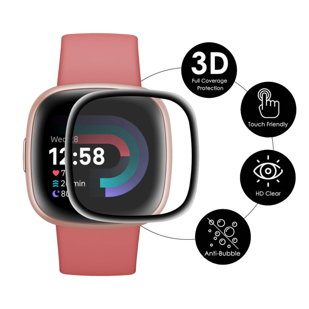 Fitbit Sense 2 / Fitbit Versa 4 Plastik Skærmbeskytter - Gennemsigtig#serie_654