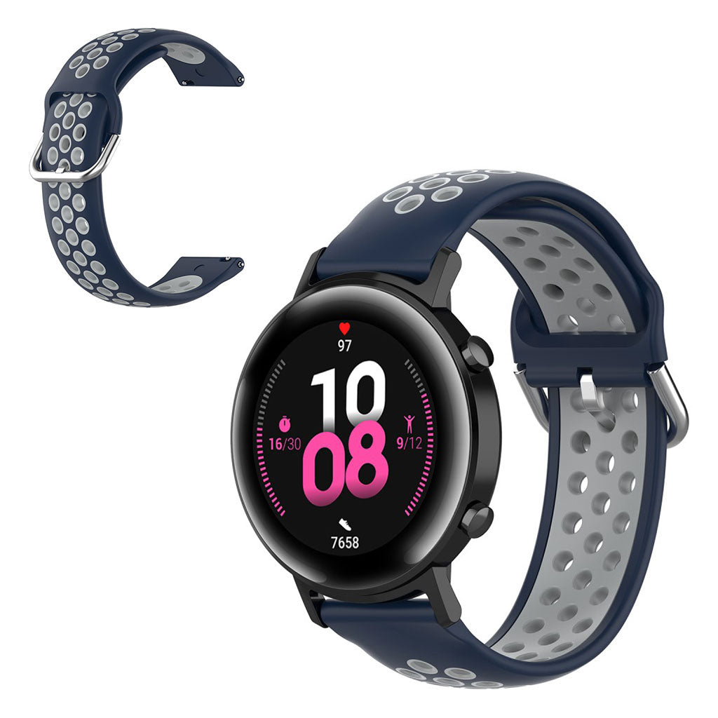 20mm Universal bi-color silicone watch strap - Dark Blue / Grey#serie_13