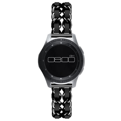 Leather on steel knit watch band for Samsung, Huawei and Amazfit watch - All Black#serie_1