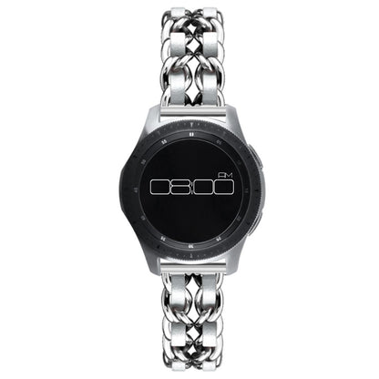 Leather on steel knit watch band for Samsung, Huawei and Amazfit watch - All Silver#serie_5