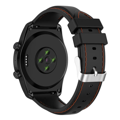 22mm Universal simple color knitted silicone watch strap - Black#serie_5