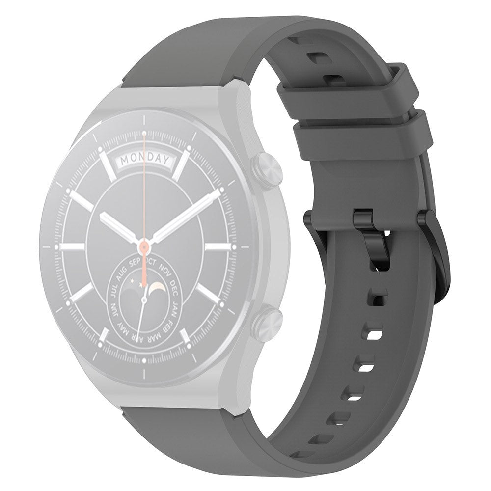 22mm Universal simple silicone watch strap - Dark Grey#serie_8