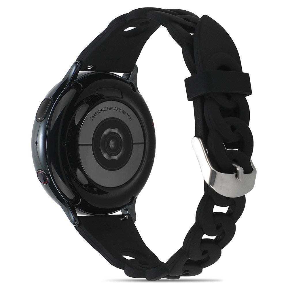 20mm Universal cool circle design silicone watch strap - Black#serie_4