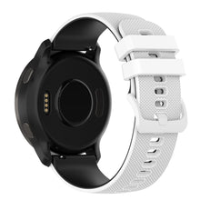 22mm Universal dual color grid pattern silicone watch strap - White / Black#serie_2