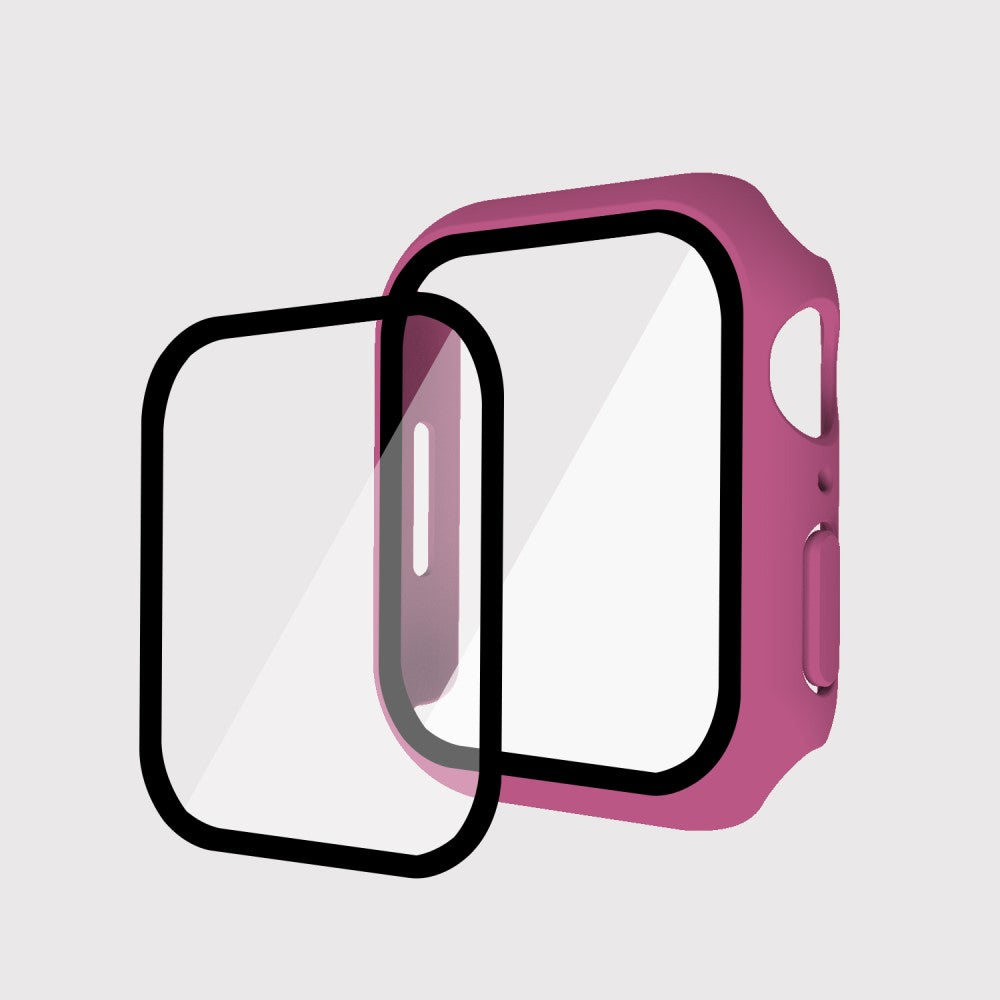 Mega Fint Apple Watch Series 7 41mm Cover med Skærmbeskytter i Plastik og Hærdet Glas - Pink#serie_13